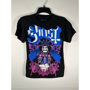 Ghost Band Shirt Mens S Black Blue Purple Graphic Cracked Print Tee 2023